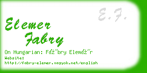 elemer fabry business card